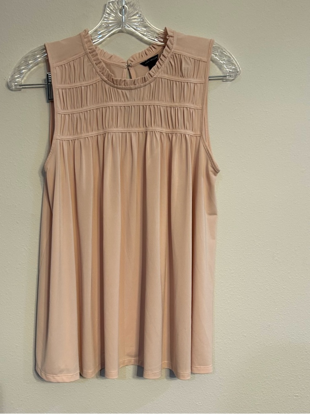 Ann Taylor Sleeveless Pleated Yoke Camisole - Blush